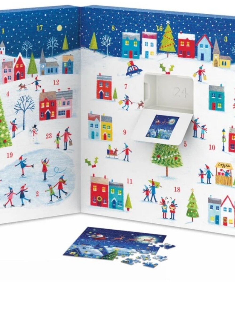 NEW Christmas Town Advent Calendar 24 Jigsaw Puzzles - Festive Holiday Set - Picture 3 of 6
